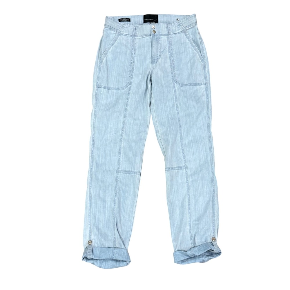 White House Black Market Pret-A-Pedi Light Wash Straight Crop Pants 00 Utility